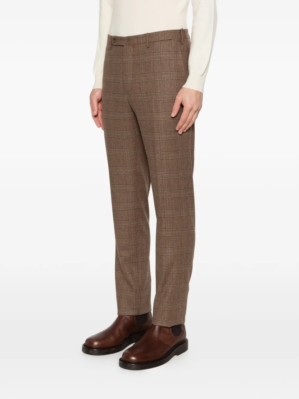 Incotex Geruite broek Bruin