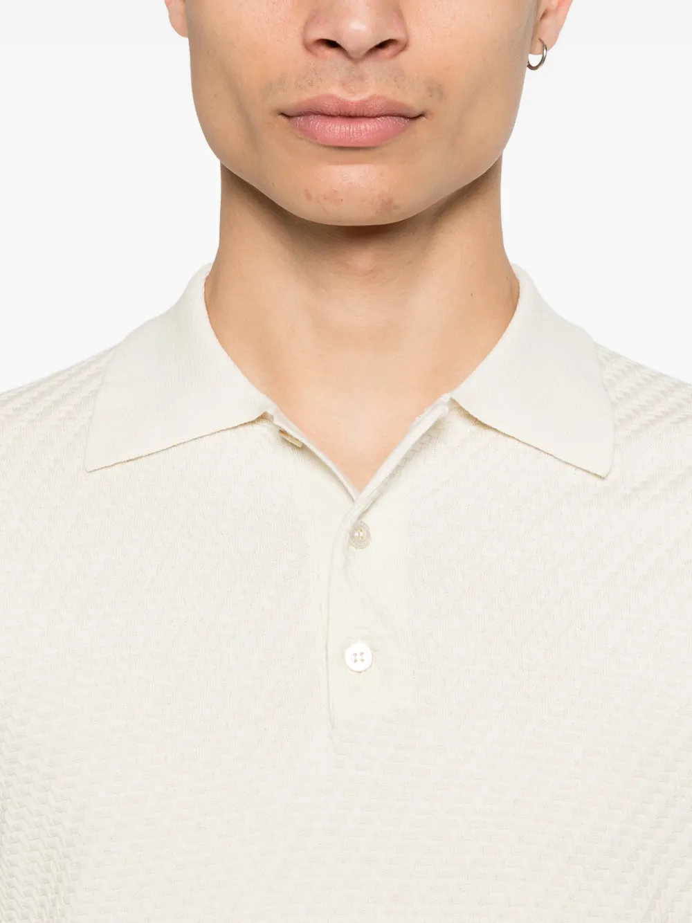 Canali Poloshirt met textuur Beige