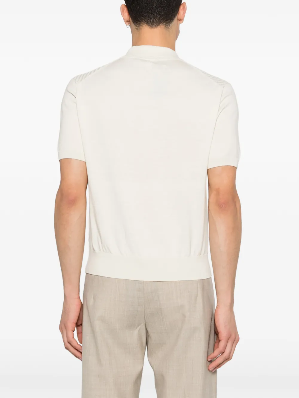 Canali Poloshirt met textuur Beige