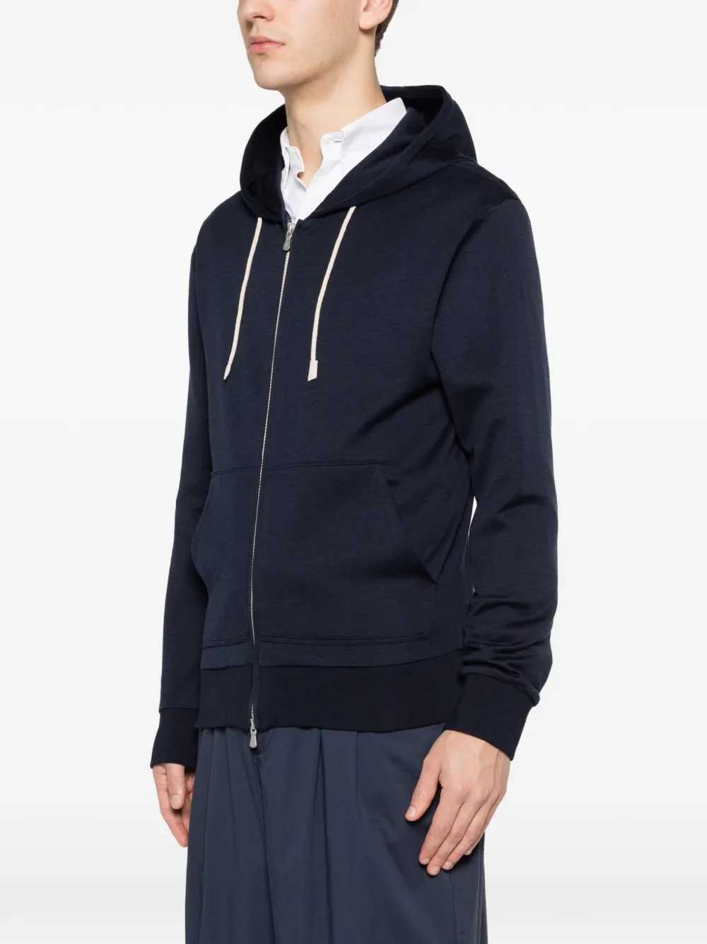 Eleventy Hoodie met rits Blauw