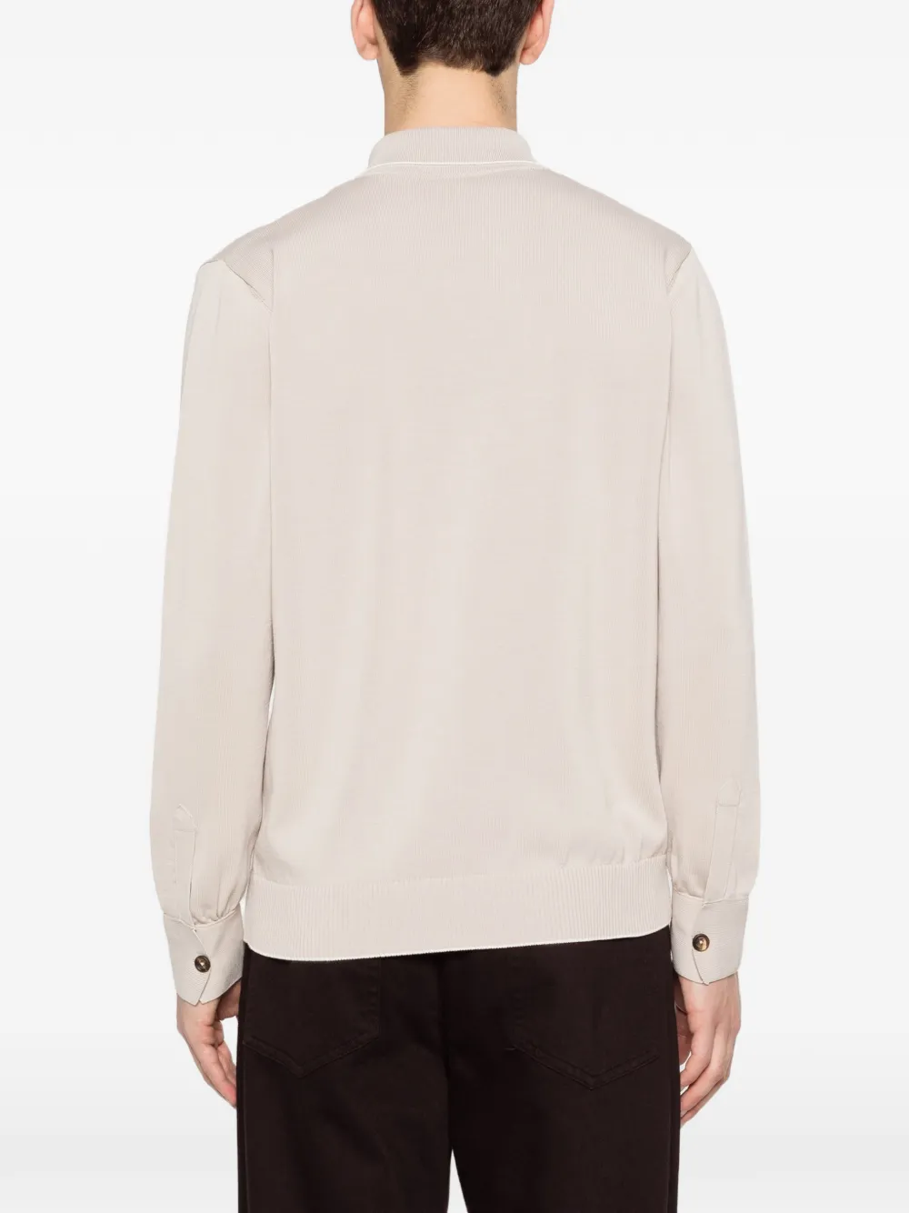 Eleventy Vest met polokraag Beige