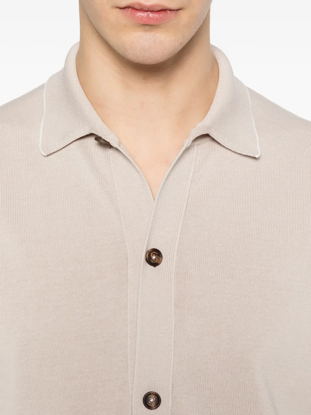 Eleventy Vest met polokraag Beige