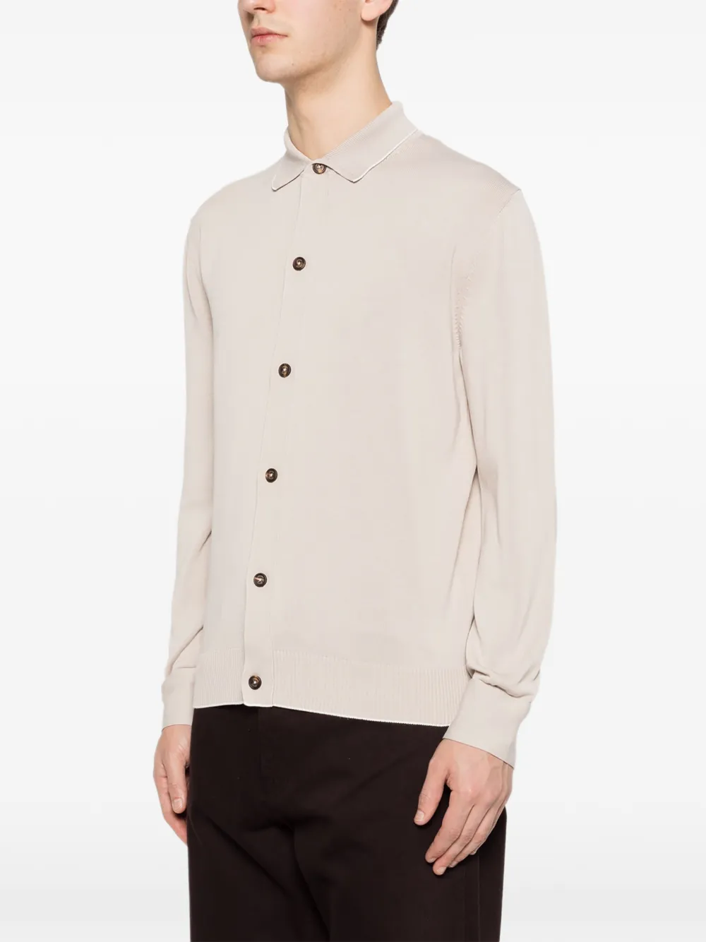  Eleventy Polo-collar Cardigan - Neutrals 