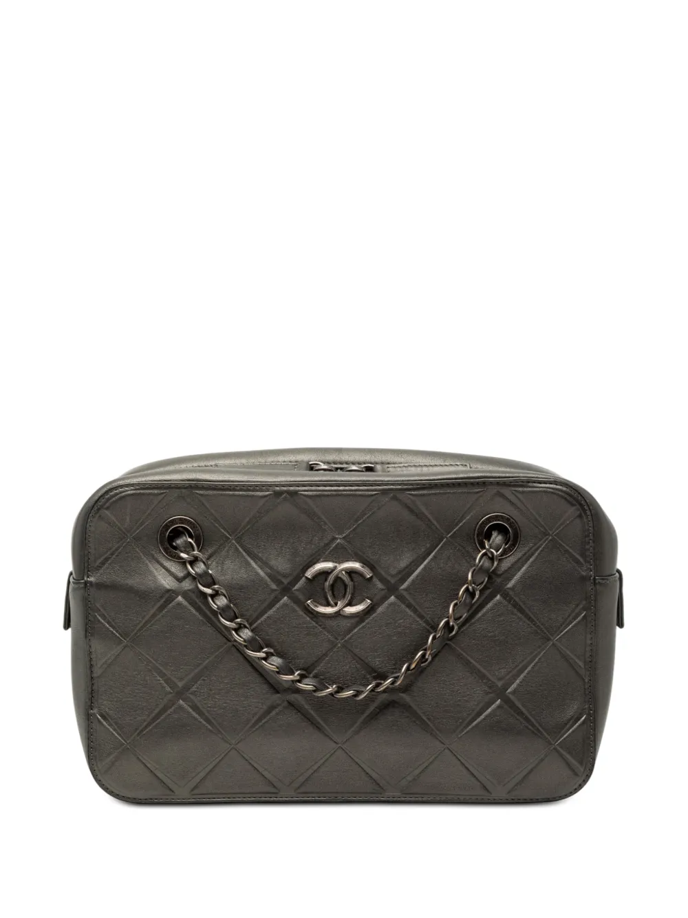 CHANEL Pre-Owned 2016-2017 CC Embossed Calfskin Propeller Camera Bag shoulder bag - Grigio