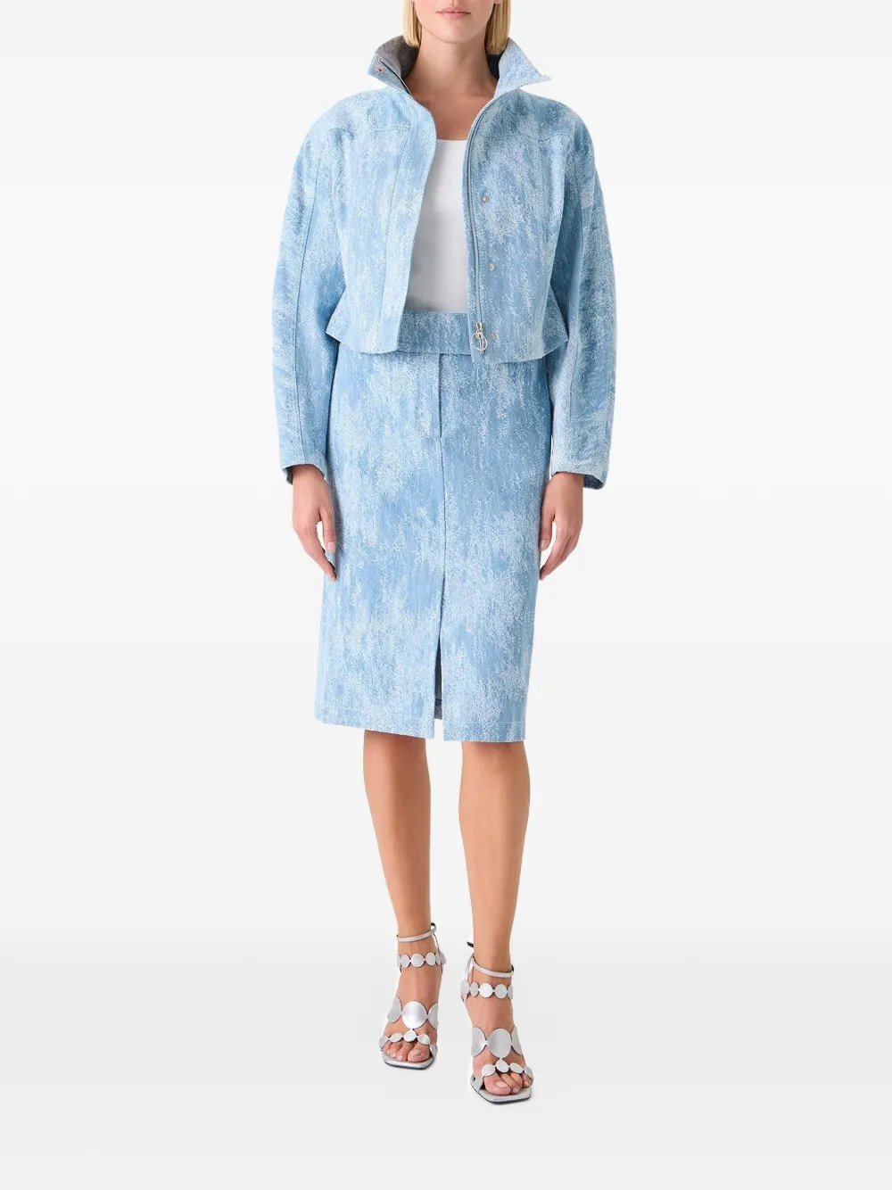  Akris Punto Blue Denim Jacket 
