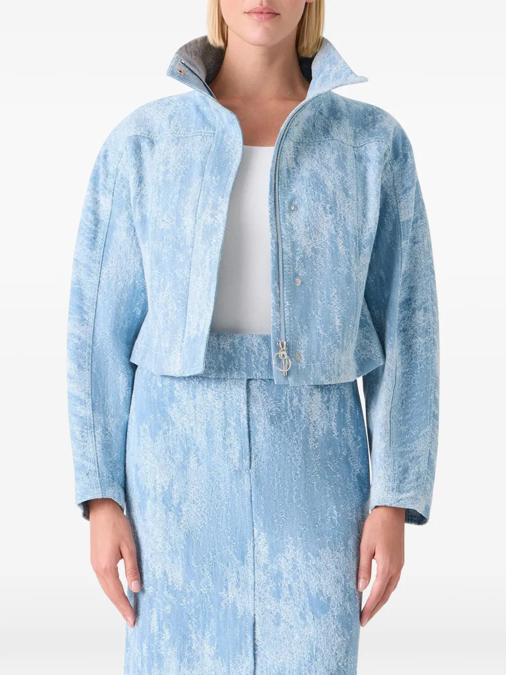  Akris Punto Blue Denim Jacket 