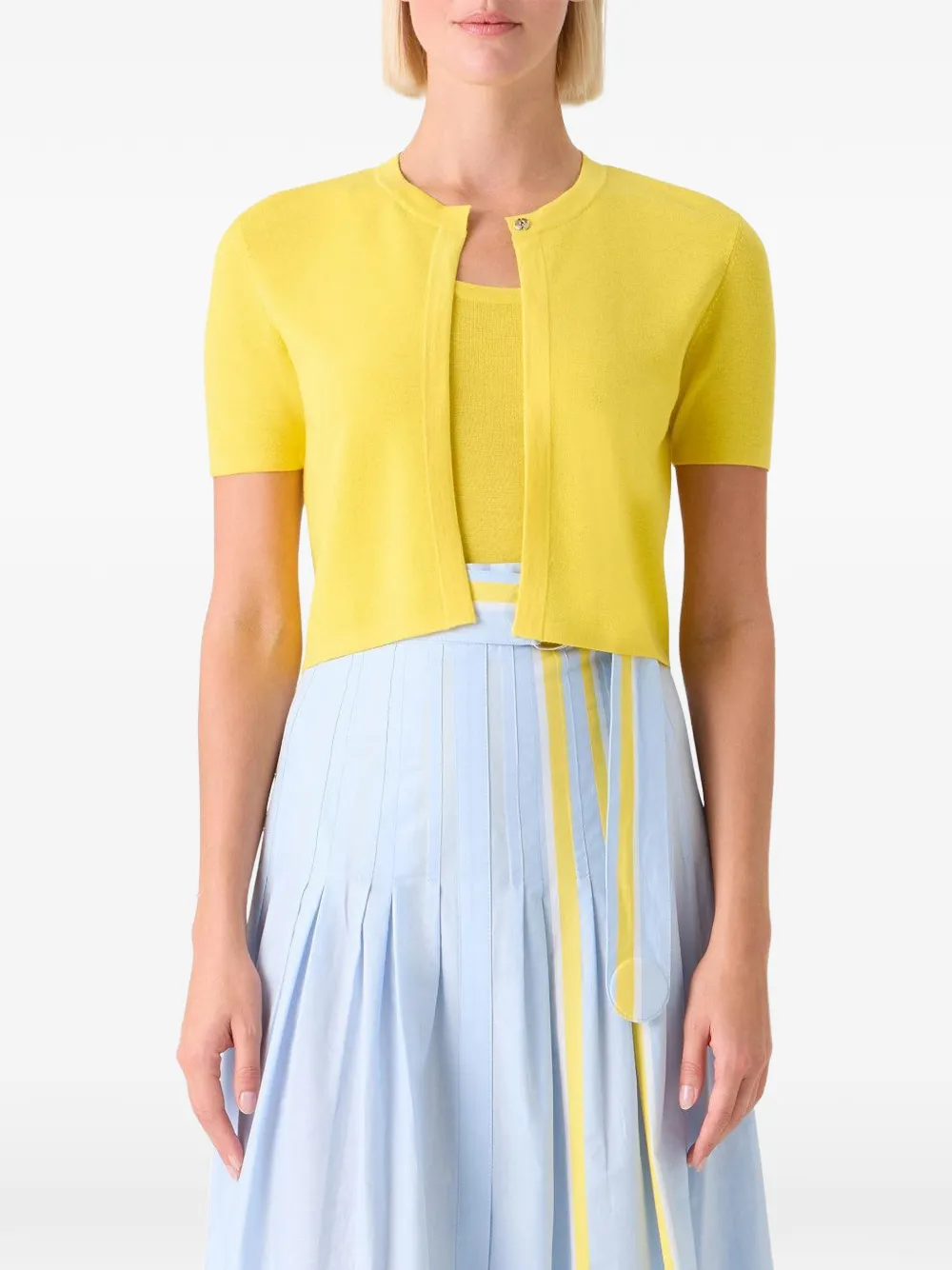  Akris Punto Short-sleeve Cardigan - Yellow 