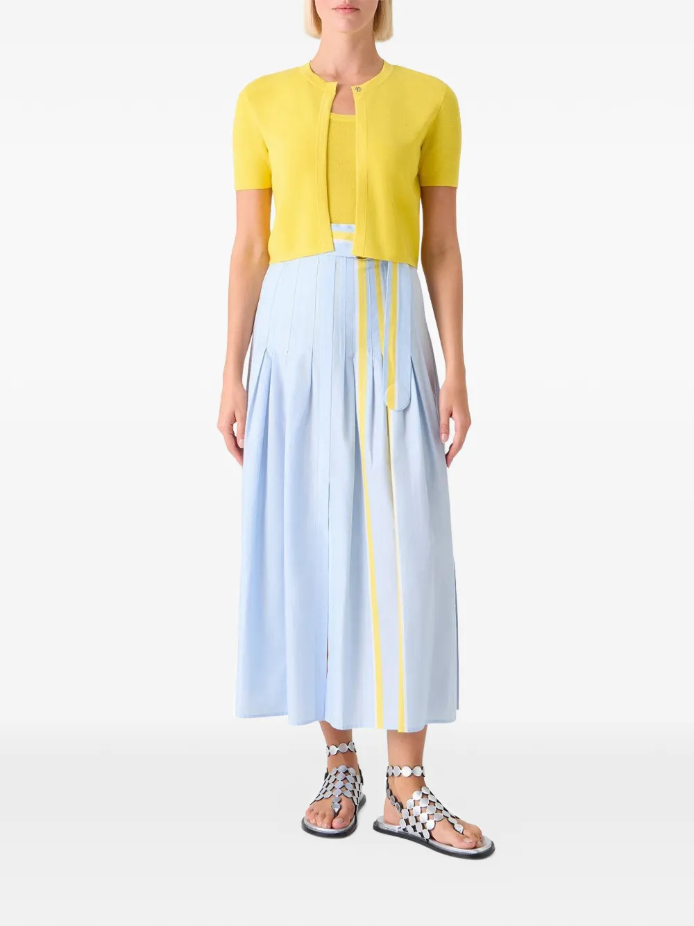  Akris Punto Short-sleeve Cardigan - Yellow 
