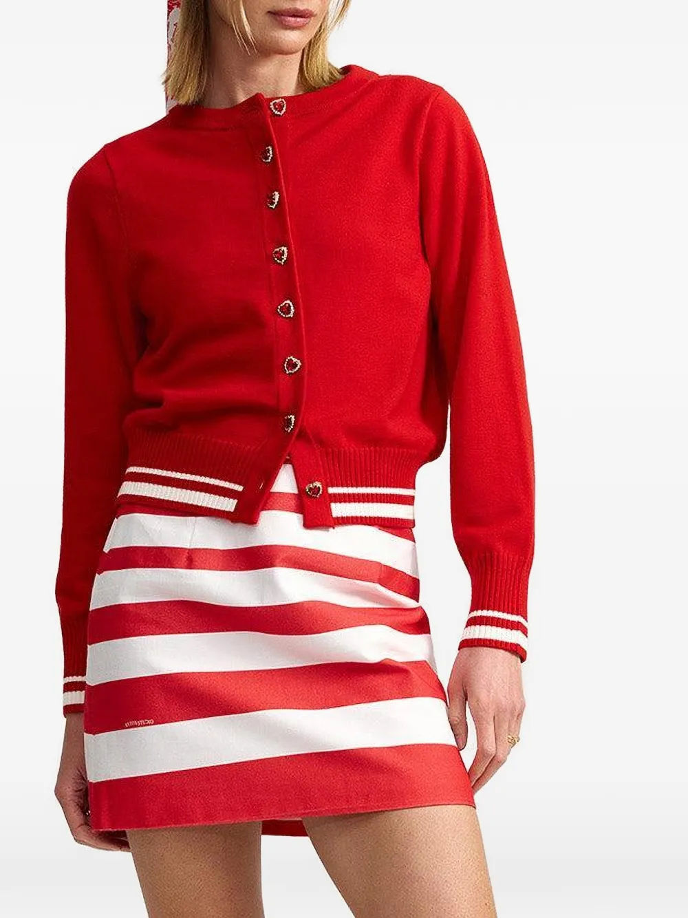 Aston Studio Leonara Cardigan In Red