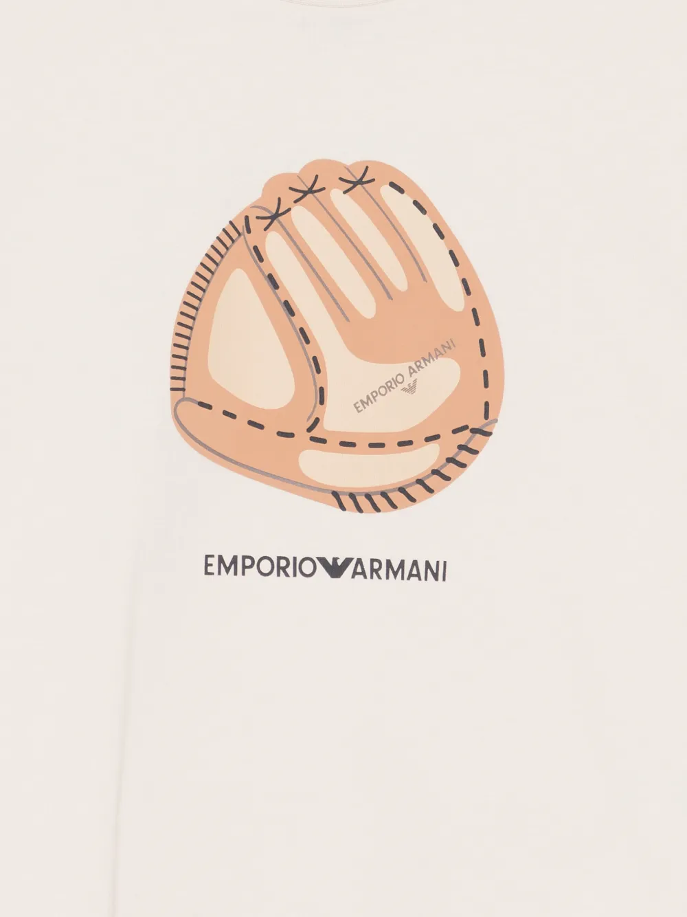 Emporio Armani Kids T-shirt met grafische print Beige