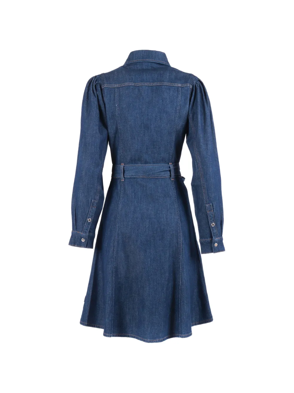  7 For All Mankind Puff-sleeve Midi Dress - Blue 