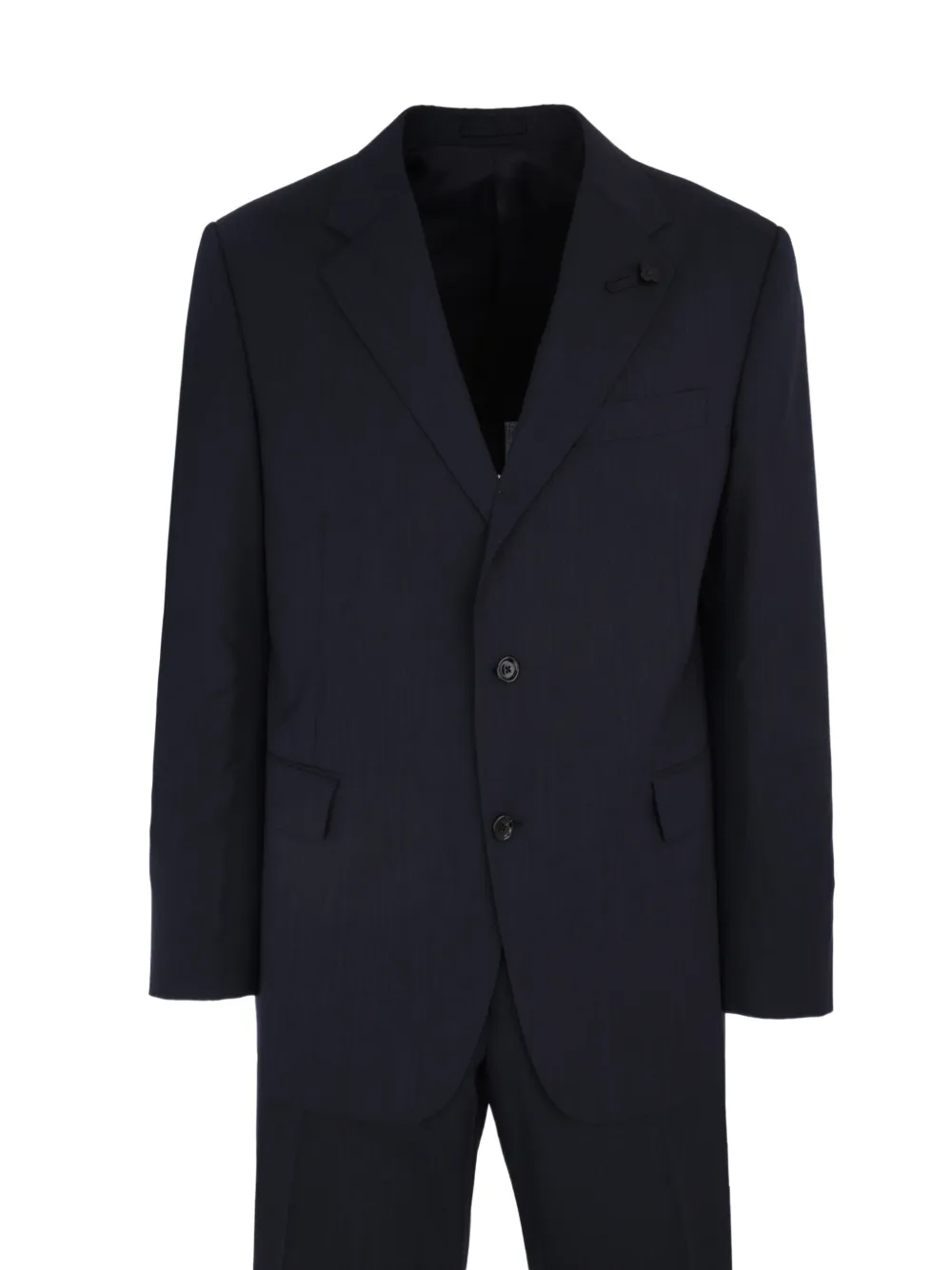 Lardini Tweedelig pak met bloemendetail Blauw