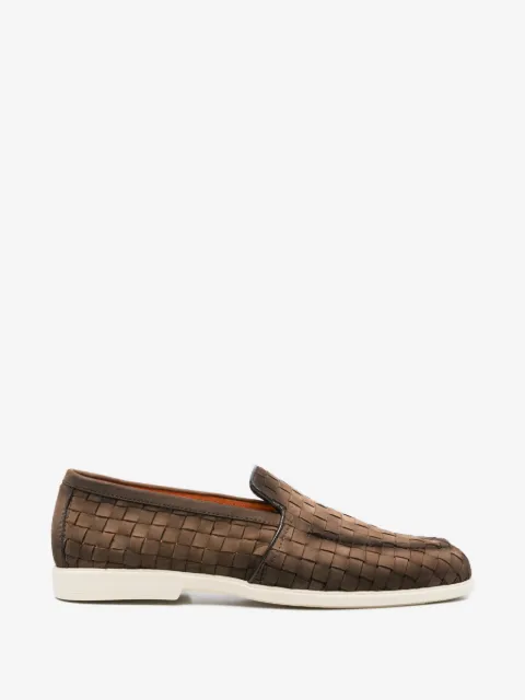 Santoni woven loafers
