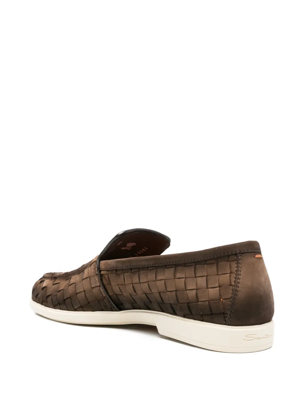 Santoni Geweven loafers Bruin