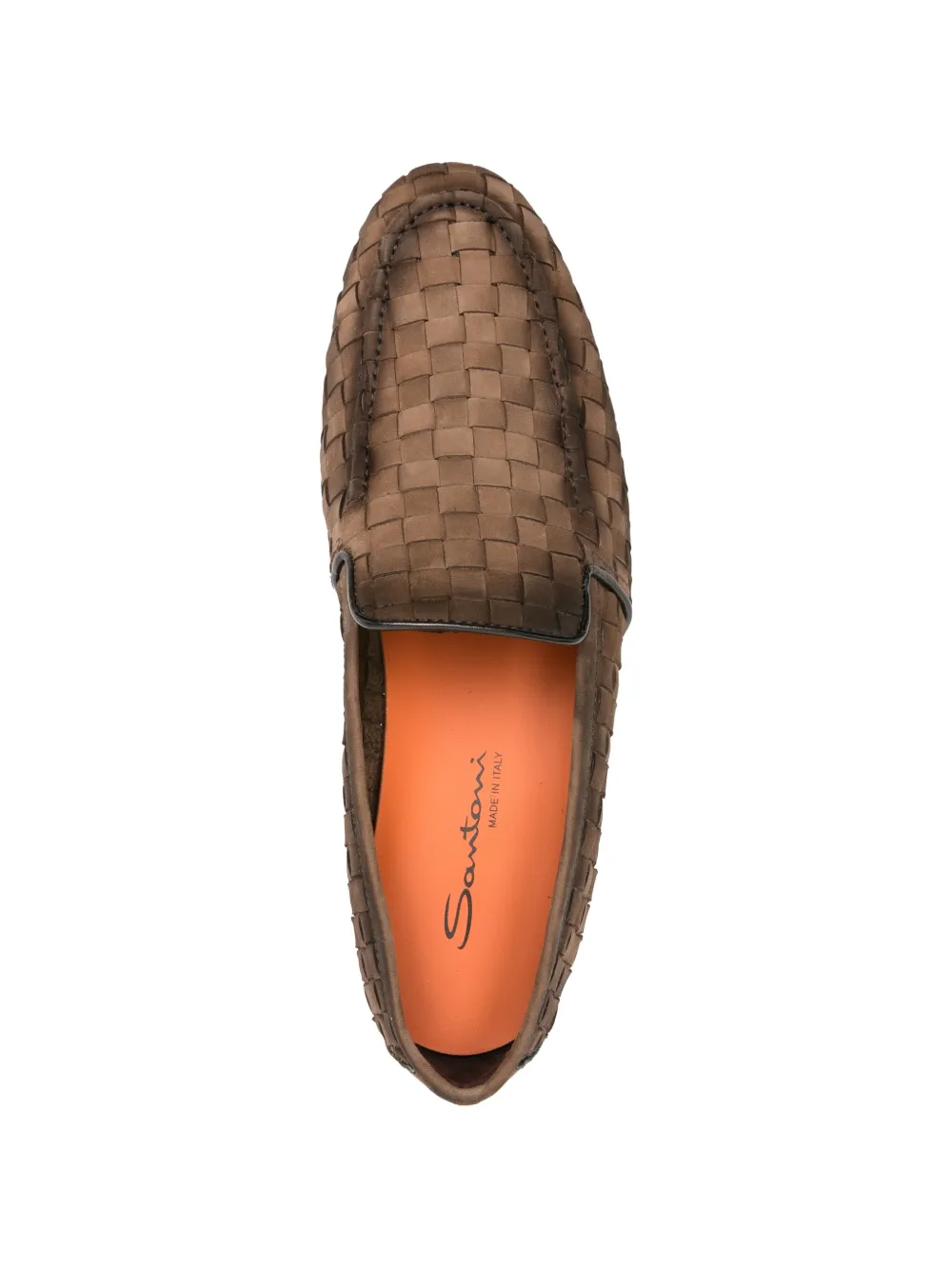 Santoni Geweven loafers Bruin