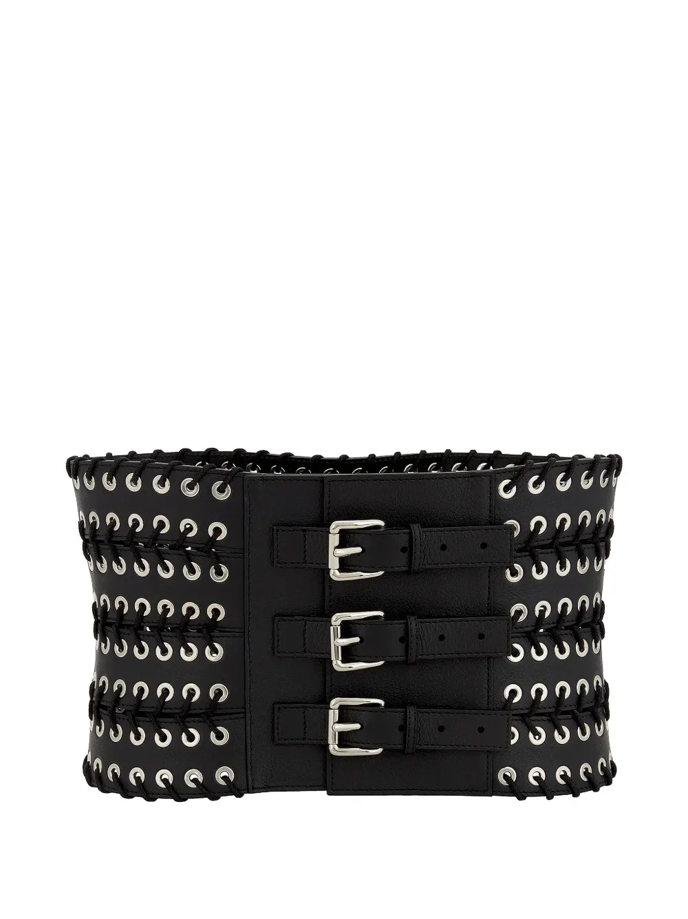 Ludovic de Saint Sernin Show eyelet buckle leather belt - Schwarz