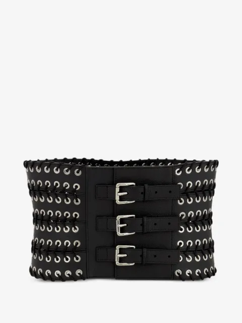 Ludovic de Saint Sernin Show eyelet buckle leather belt
