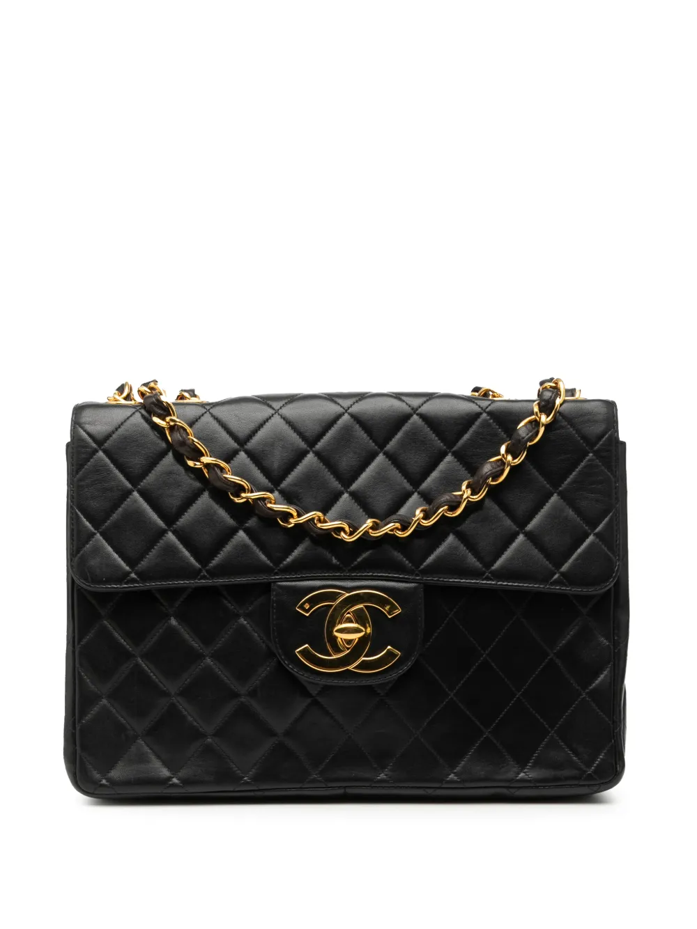 CHANEL Pre-Owned 1996-1997 Jumbo XL Classic Lambskin Single Flap shoulder bag - Nero