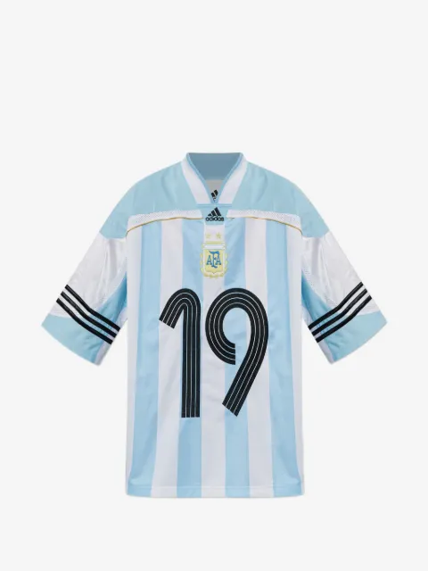 adidas striped v-neck T-shirt