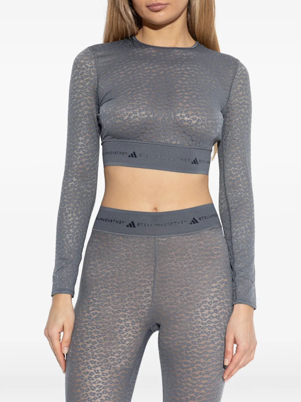 adidas by Stella McCartney Cropped top met lange mouwen Grijs