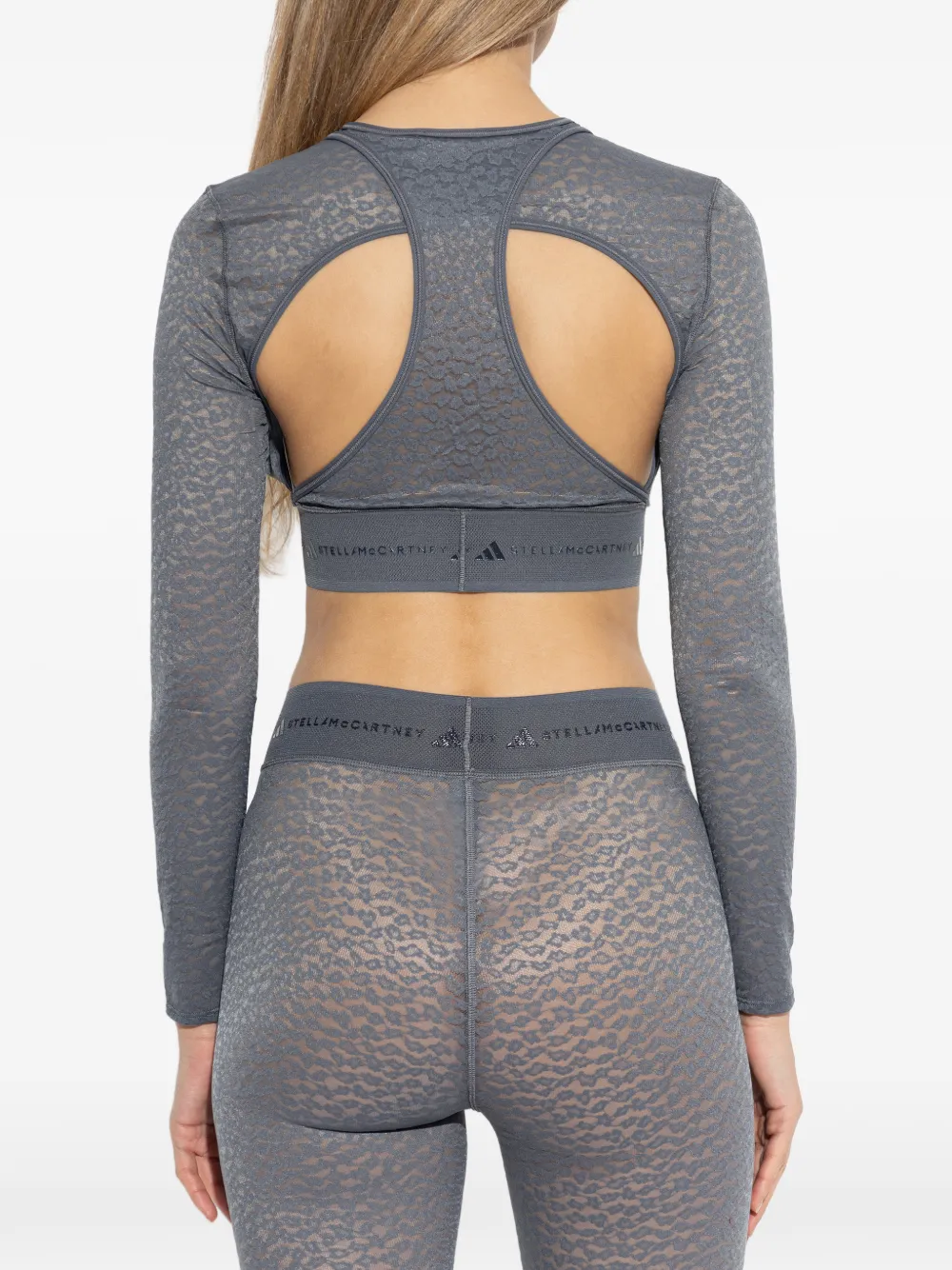adidas by Stella McCartney Cropped top met lange mouwen Grijs