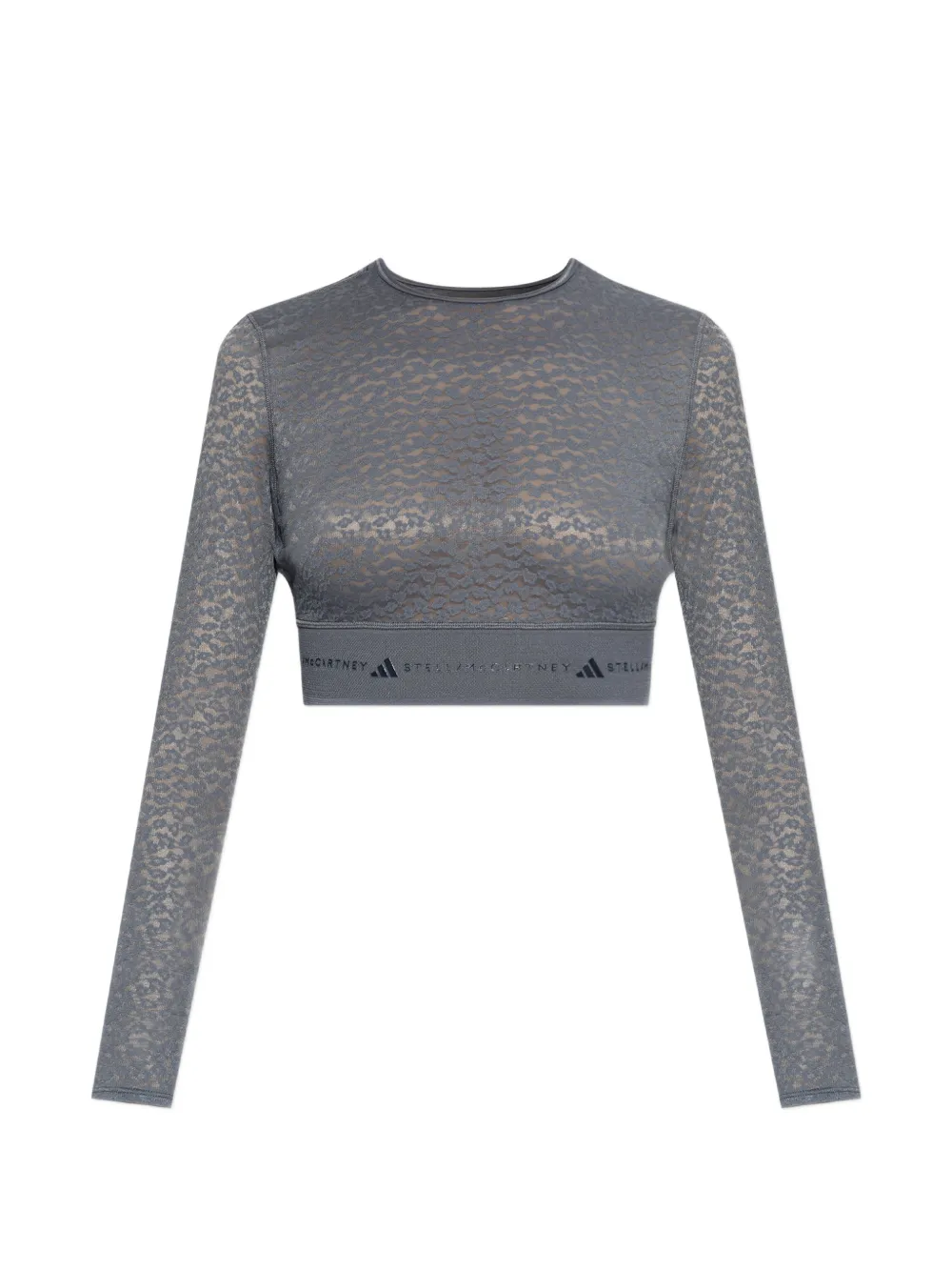 adidas by Stella McCartney long-sleeved cropped top - Grau