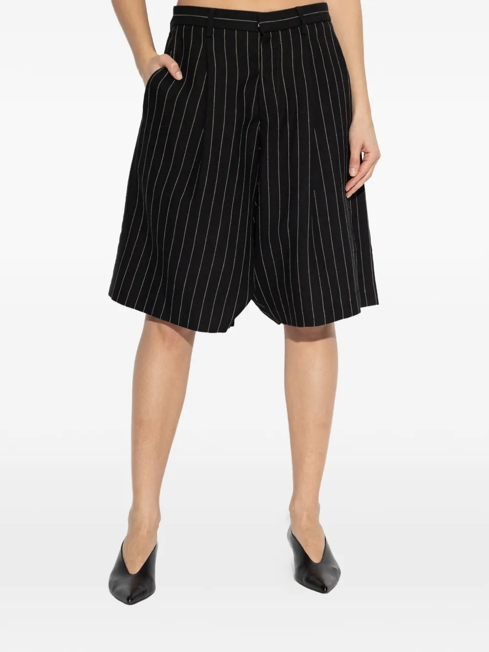  R13 Pinstripe Bermuda Shorts - Black 