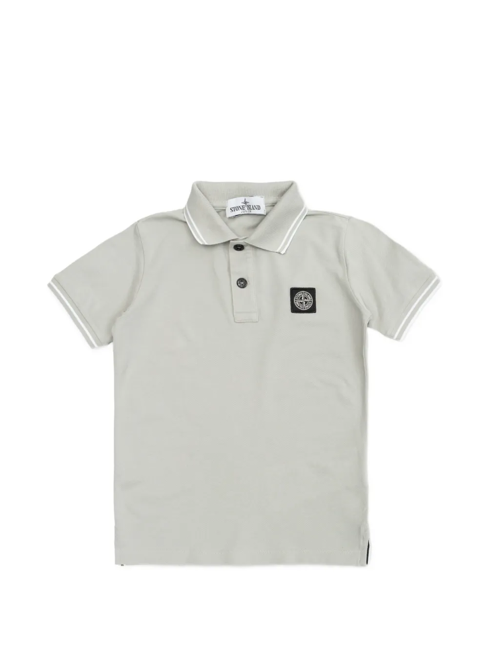 Stone Island Junior logo-appliqué polo shirt - Grigio