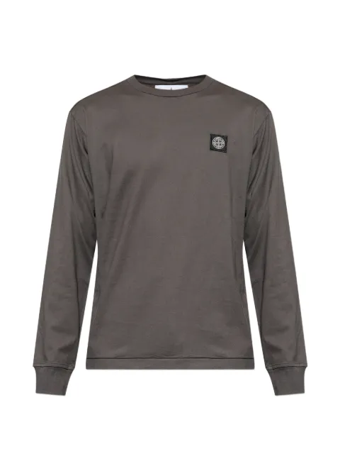 Stone Island long-sleeves logo-patch T-shirt