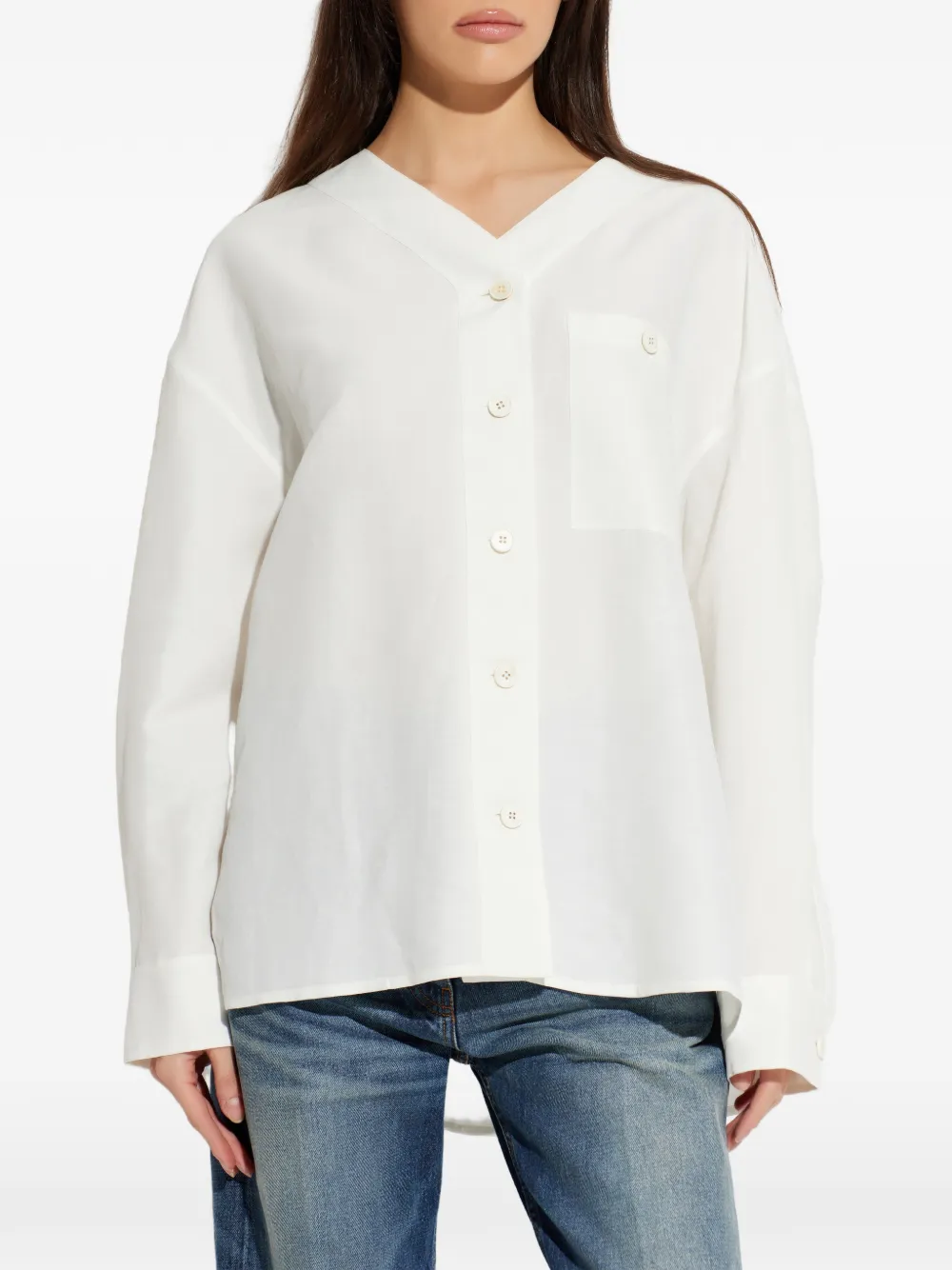 JIL SANDER+ Linnen blouse Wit