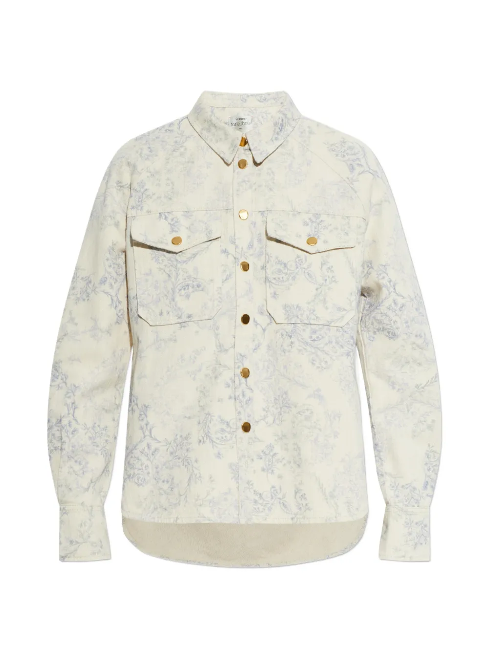 Forte Forte floral-print front-pockets shirt - Nude