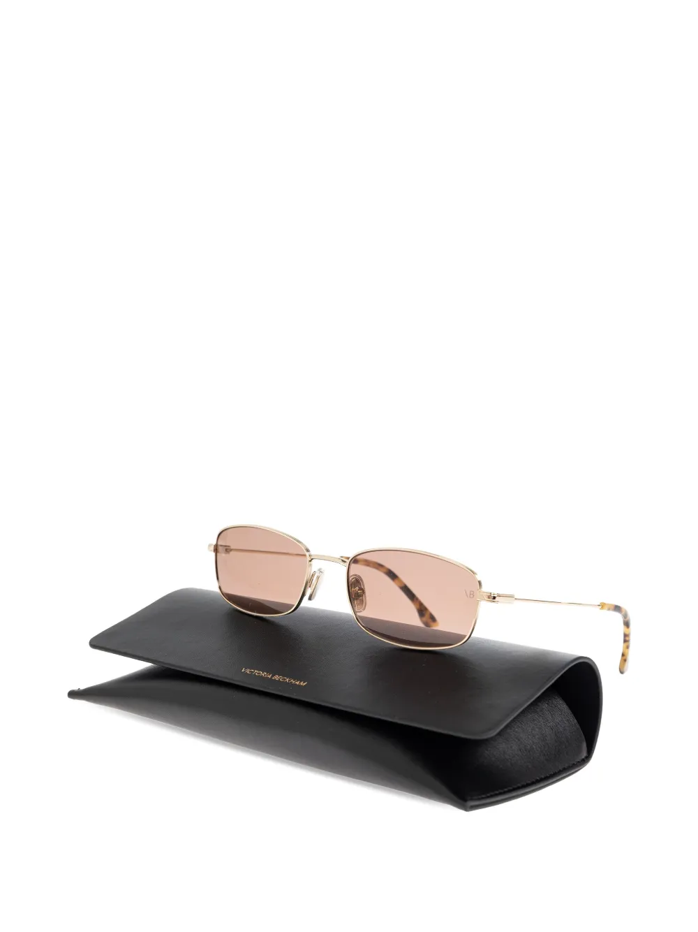  Victoria Beckham Eyewear Rectangle-frame Sunglasses - Gold 