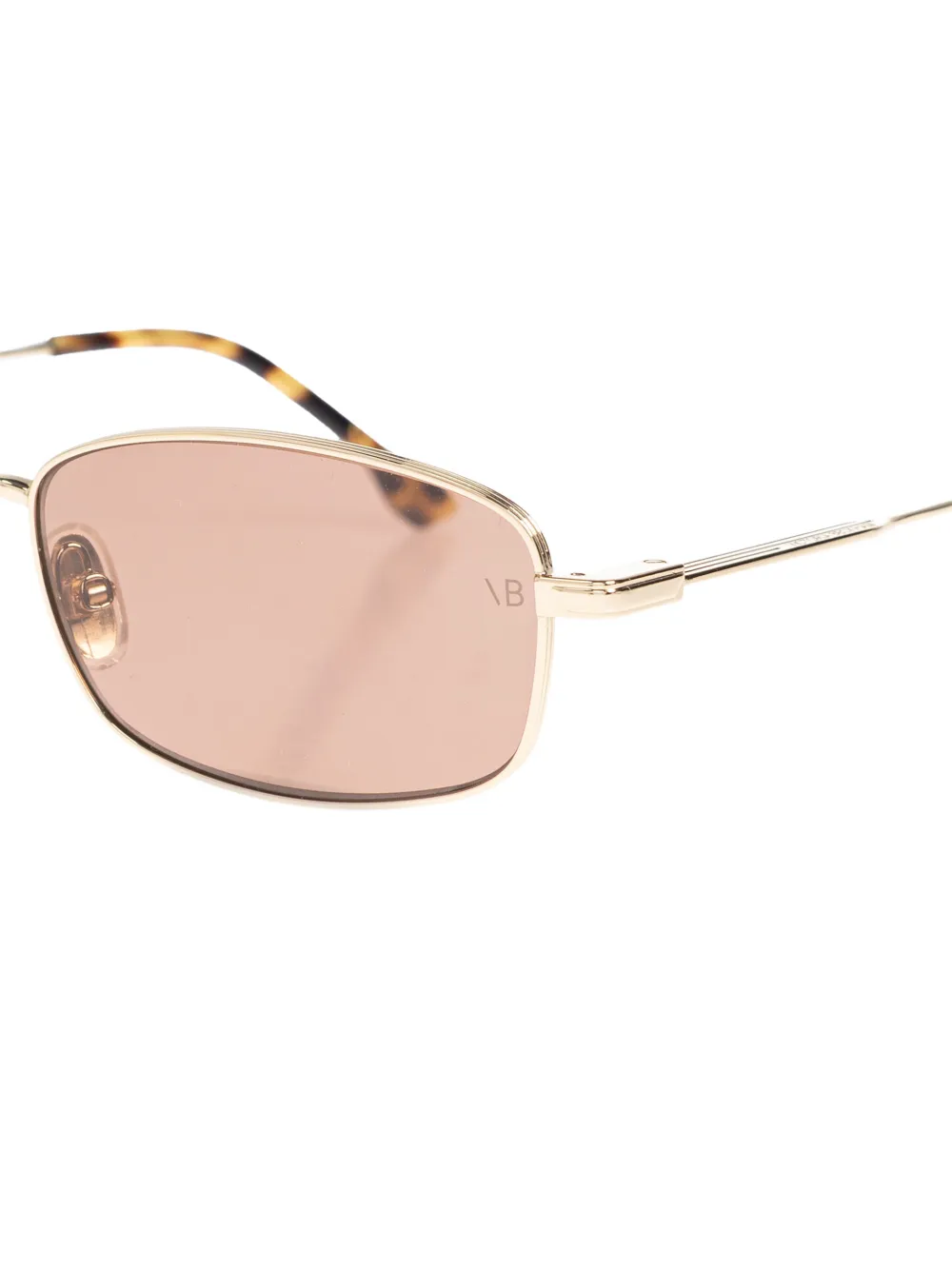  Victoria Beckham Eyewear Rectangle-frame Sunglasses - Gold 