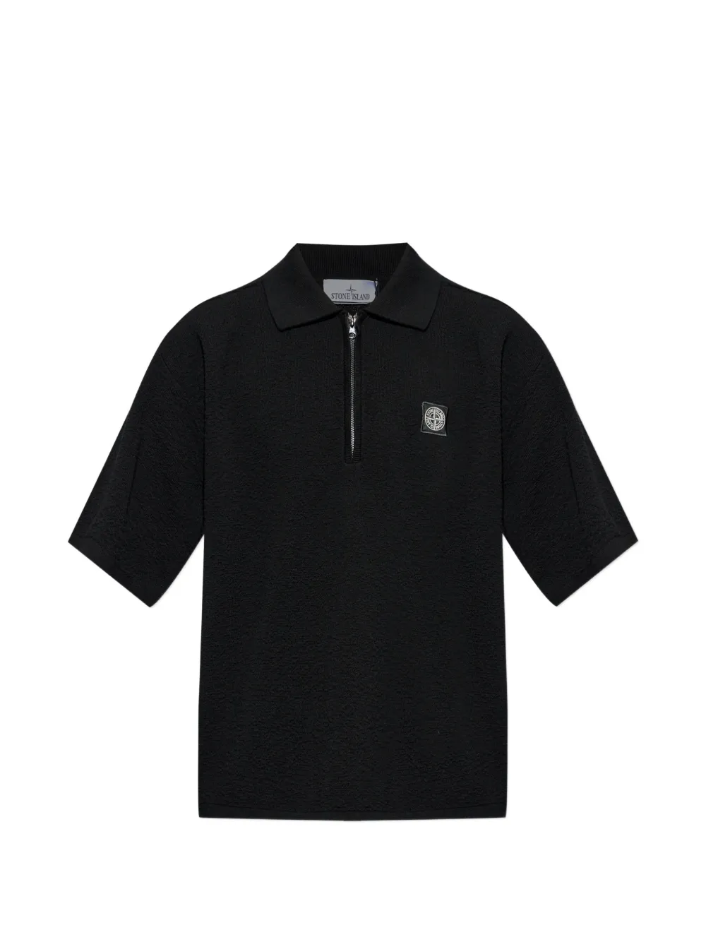 Stone Island zip-up polo shirt – Black Stone Island zip-up polo shirt – Black