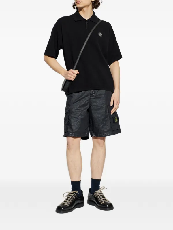 STONE  ブラック ポロシャツ Stone Island ジップ ポロシャツ | ブラック | FARFETCH JP