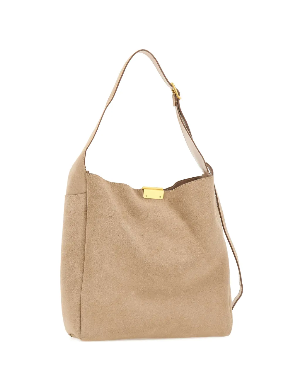 GIANNI CHIARINI medium Luz suede shoulder bag - Toni neutri