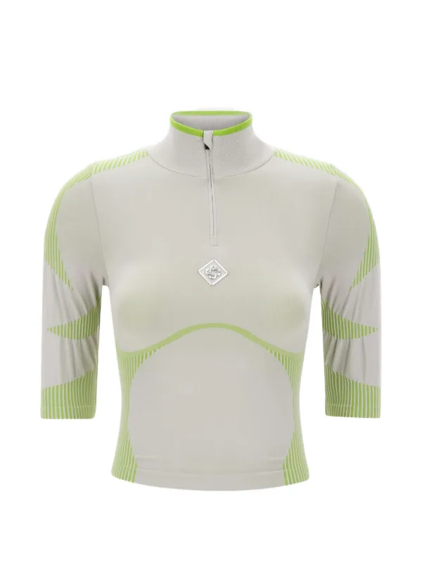 Casablanca Half-zip Logo-detail Top in Neutrals
