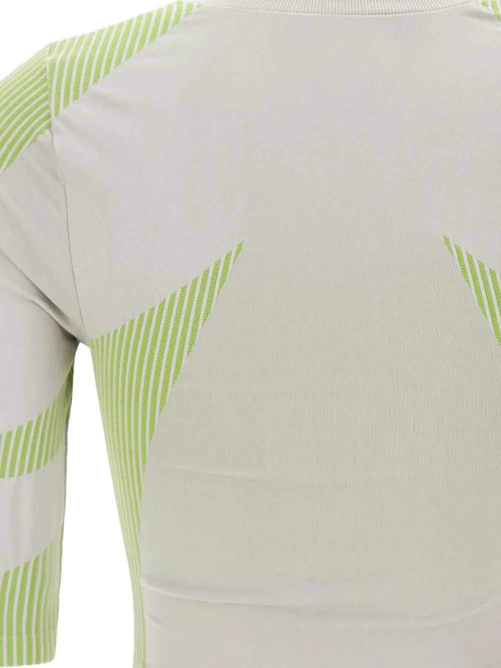 Casablanca Top met halve rits en logodetail Beige