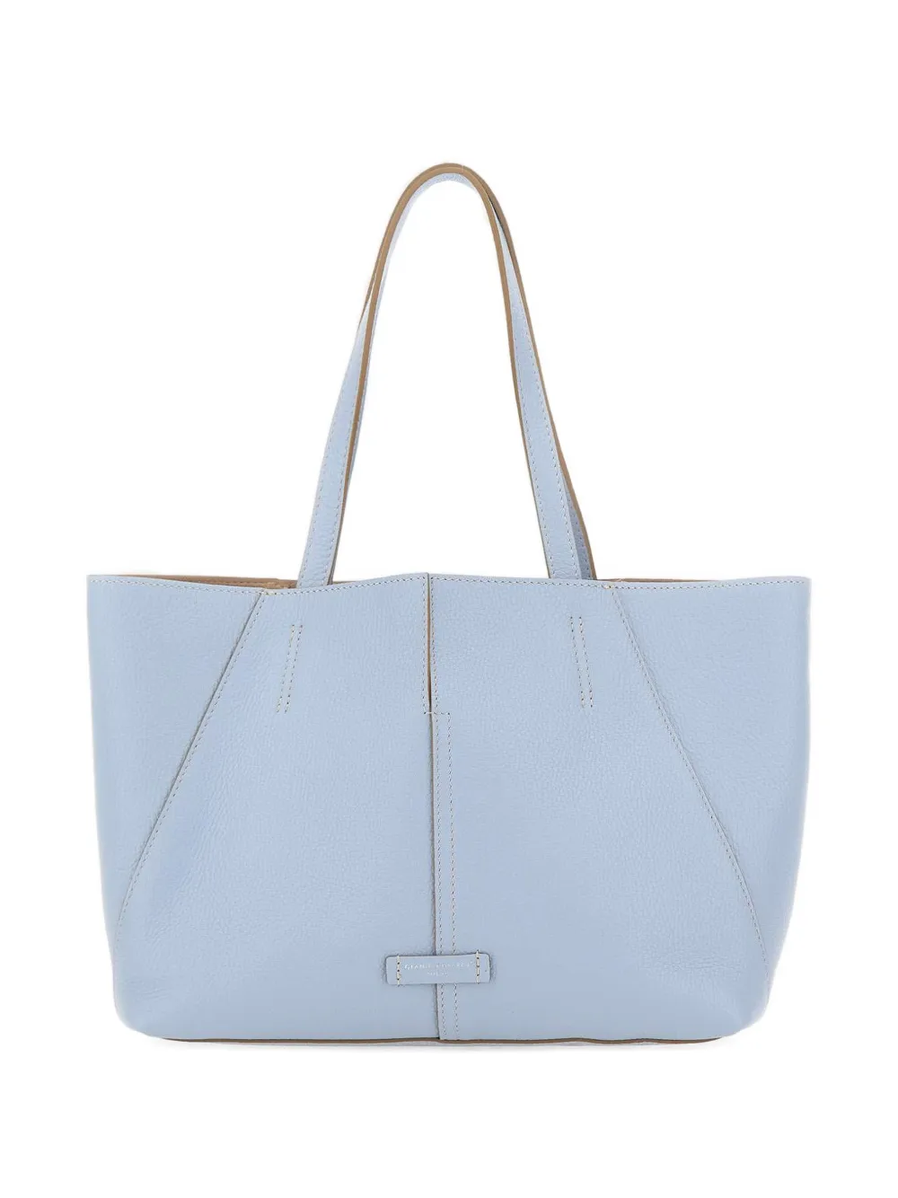 GIANNI CHIARINI Maia logo-patch hammered shoulder bag - Blu