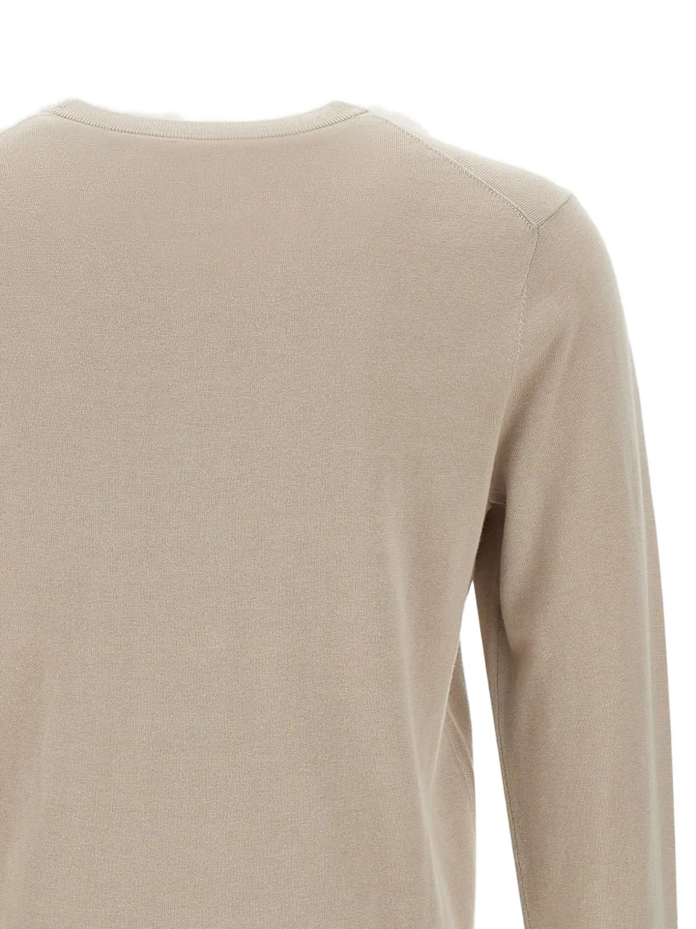 Sun68 Sweater met geborduurd logo en ronde hals Beige