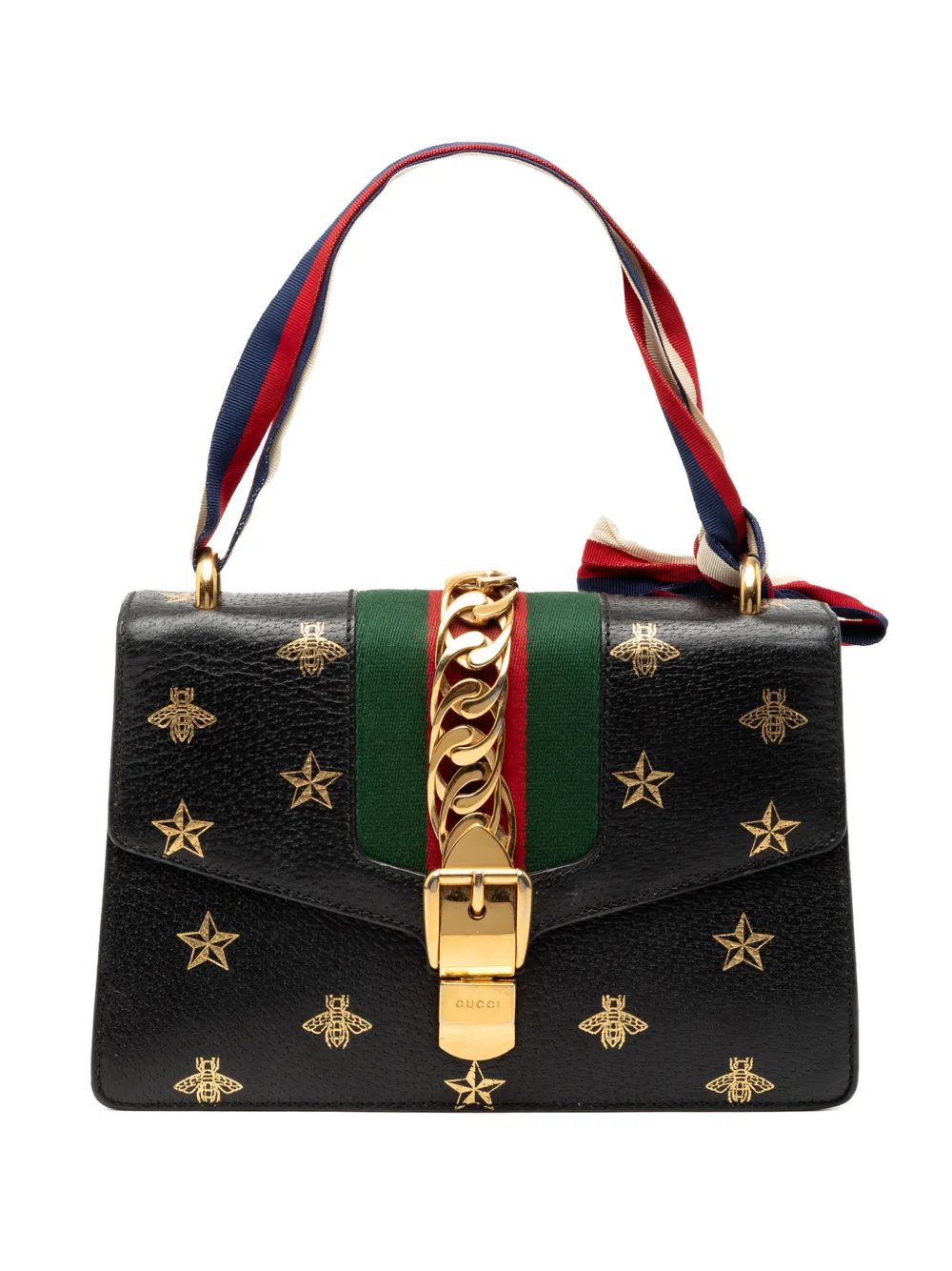Gucci Pre-Owned Borsa a tracolla Sylvie Bee Star Sylvie piccola in pelle 2016-2026 - Nero