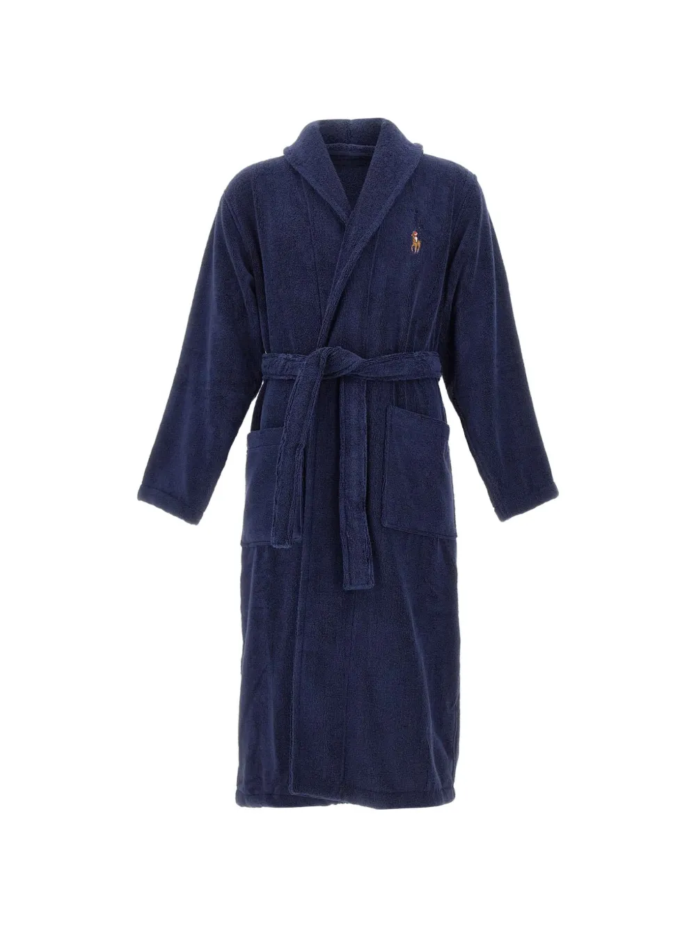 Polo Ralph Lauren embroidered logo belted dressing gown - Blu