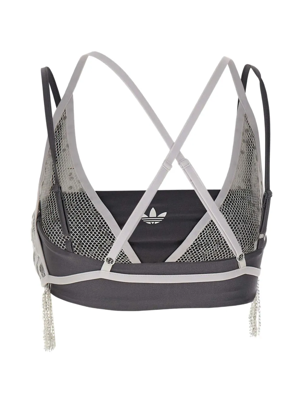  Adidas Sequin Fringed Set Top - Grey 