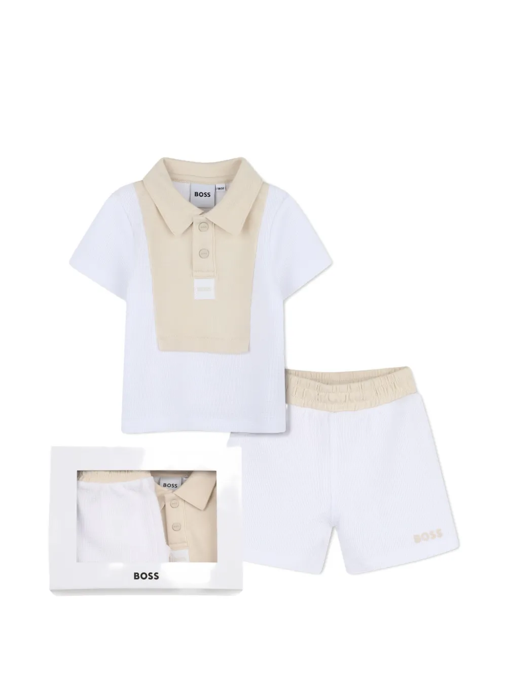 BOSS logo-lettering shorts set - Bianco