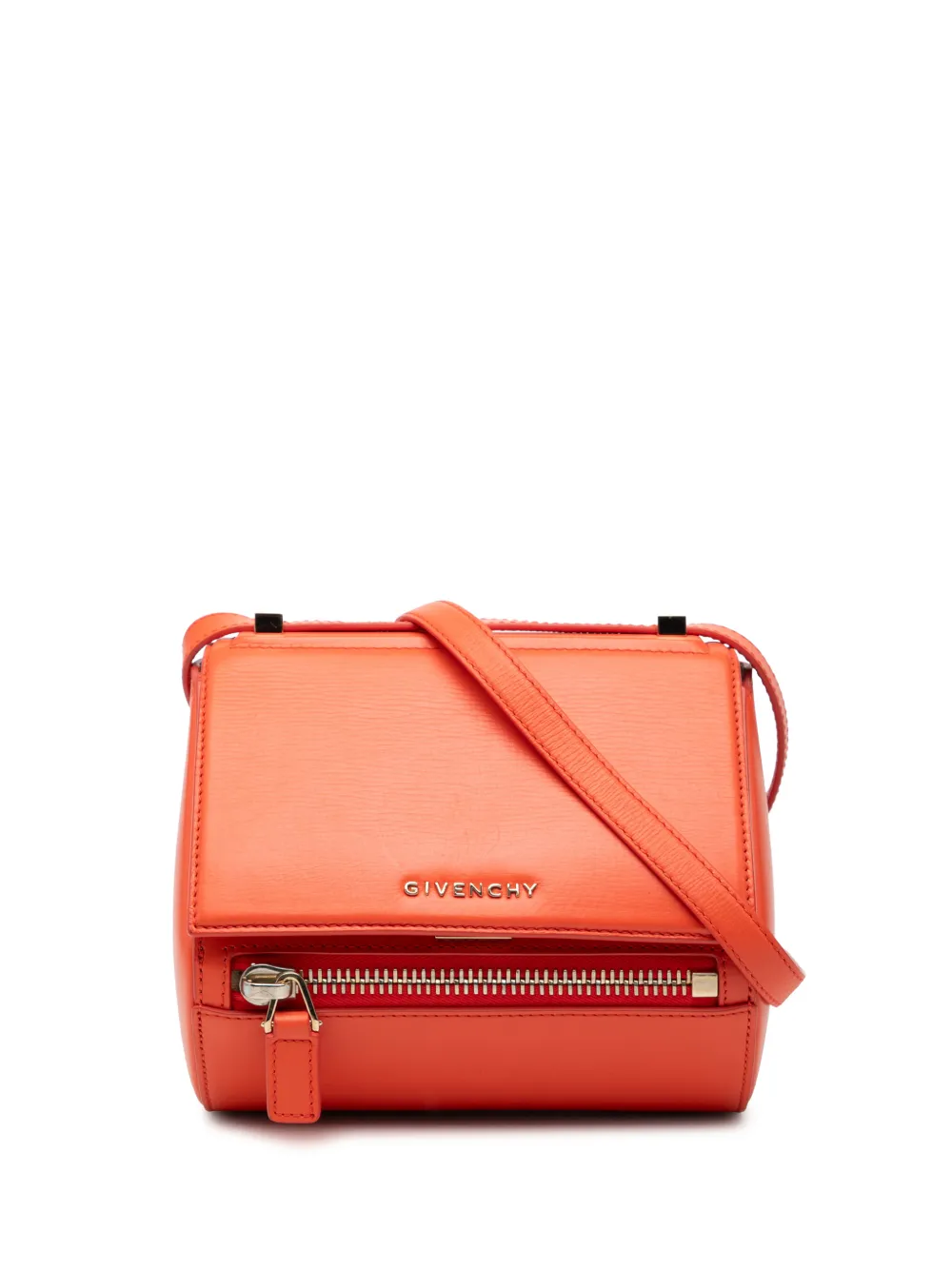 Givenchy Pre-Owned Borsa a tracolla Pandora Box mini in pelle di vitello pieno fiore 2014 - Arancione