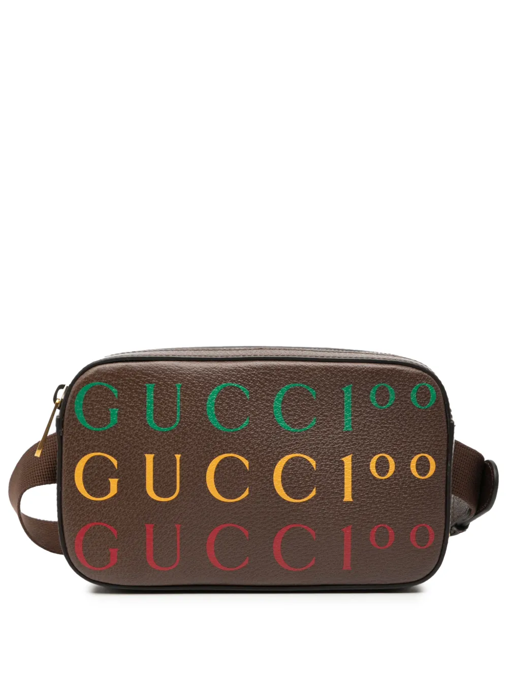 Gucci Pre-Owned Marsupio 100th Anniversary in pelle di vitello Dollar con logo 2016-2025 - Marrone