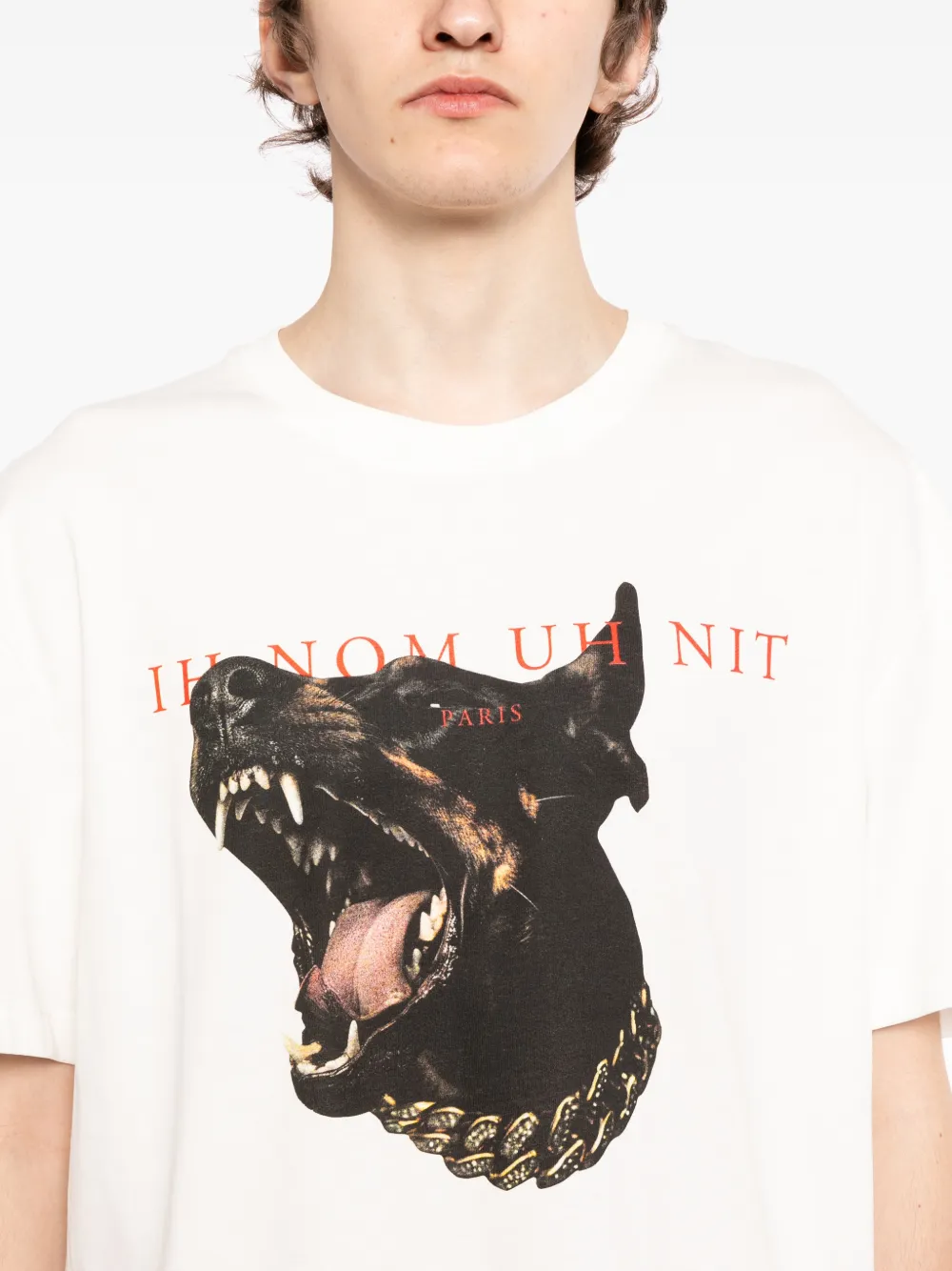 Ih Nom Uh Nit T-shirt met print Beige