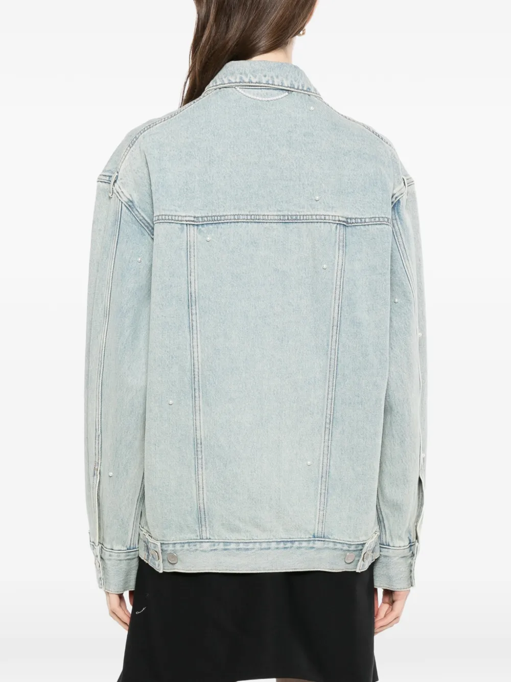 Kimhekim Denim jack verfraaid met parels Blauw