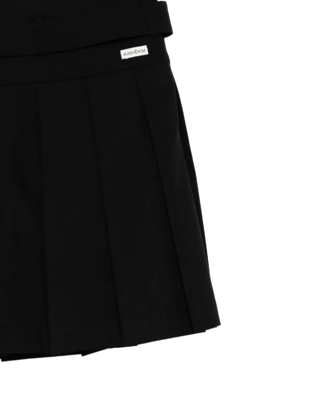  Kimhekim Belt Pleated Mini Short - Black 