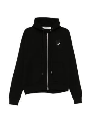 GANNI Velour zip-up Hoodie | Black | FARFETCH